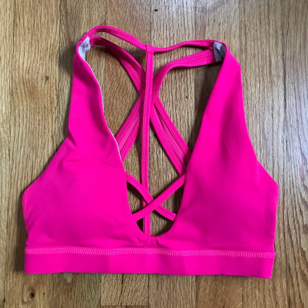 BuffBunny Hot Pink Strappy Sports Bra XS